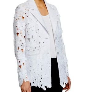 NWT Berek Floral Lace Jacket Peek-A-Boo 3D Button Front Jacket w/ Rhinestone 2X